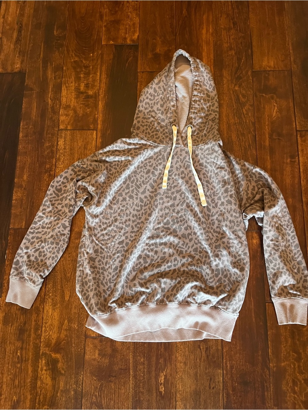 Buffalo David Bitton Taupe Leopard Print Hooded Sweatshirt